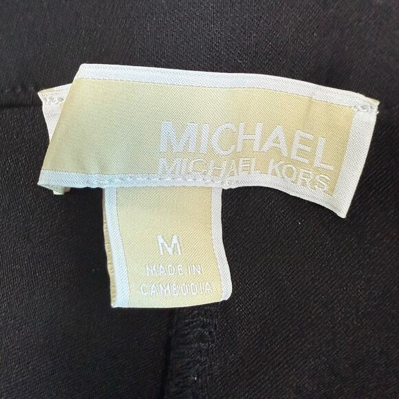 Michael Kors Black Pull On Trousers Ankle Length Dress Pants Stretch Size Medium - Picture 3 of 11